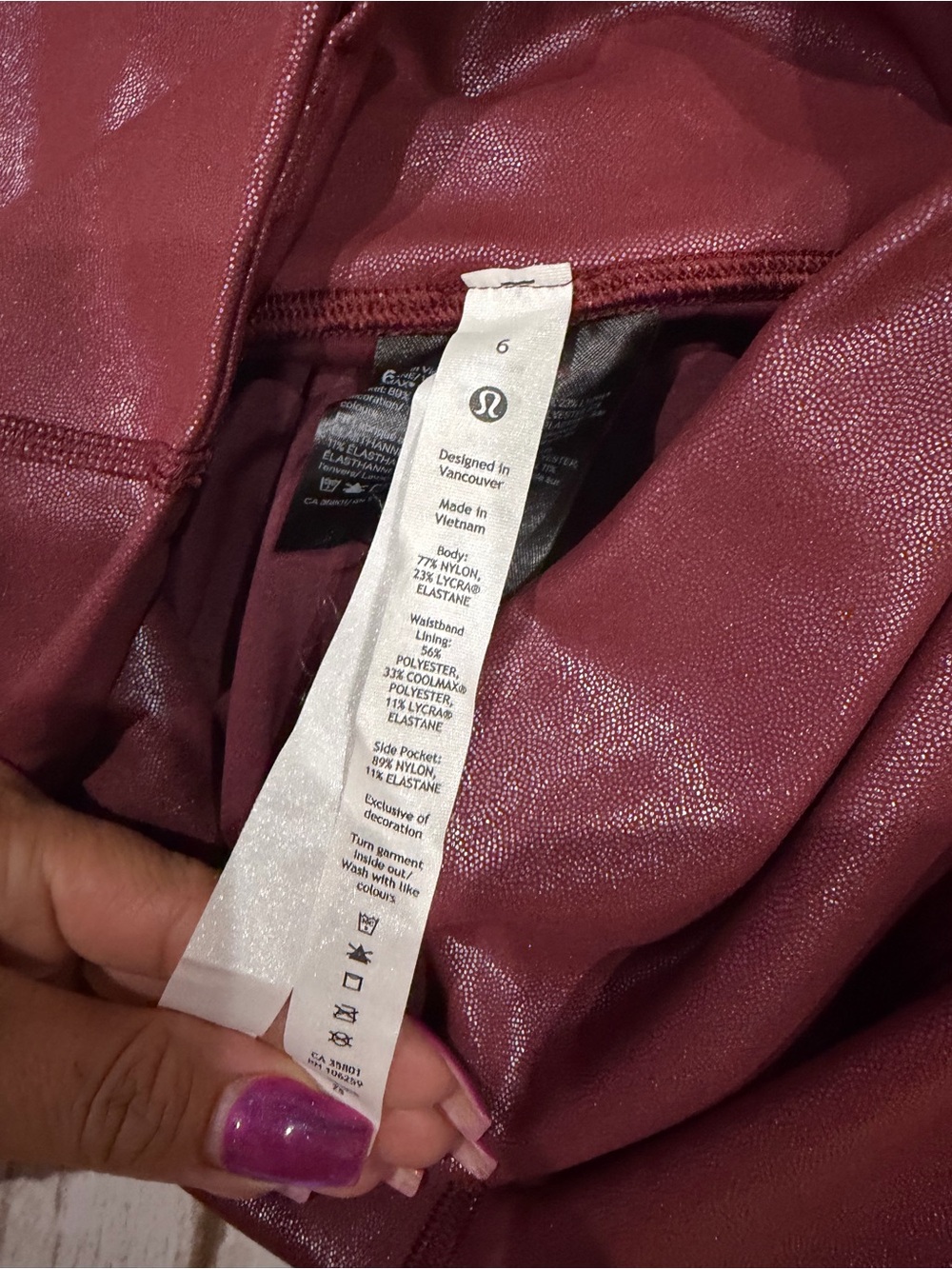 Lululemon Wunder Train High-Rise Leggings Women Size 6 25" Red Merlot - Picture 6 of 7